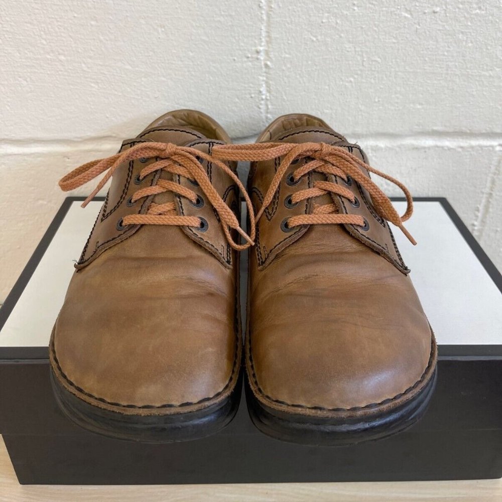 Birkenstock European Brown Leather Casual Oxford Shoes Lace Up Womens 9 Mens 7
